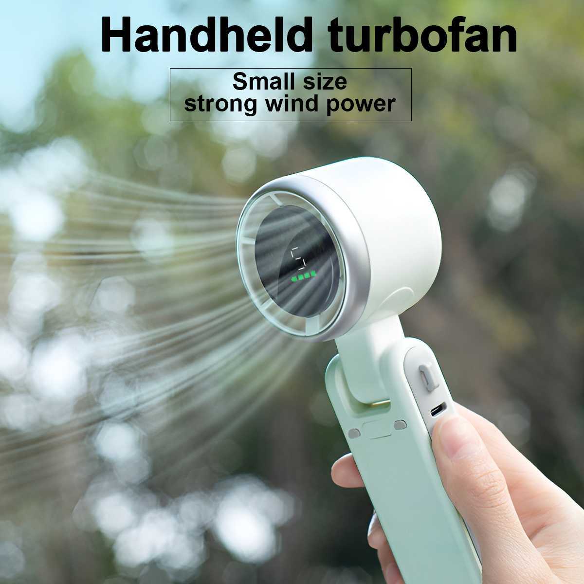

Portable Handheld Fan Adjustable Mini Fan Hair Dryer, 5-speed Bladeless Folding Handheld Fan with Digital Display Screen