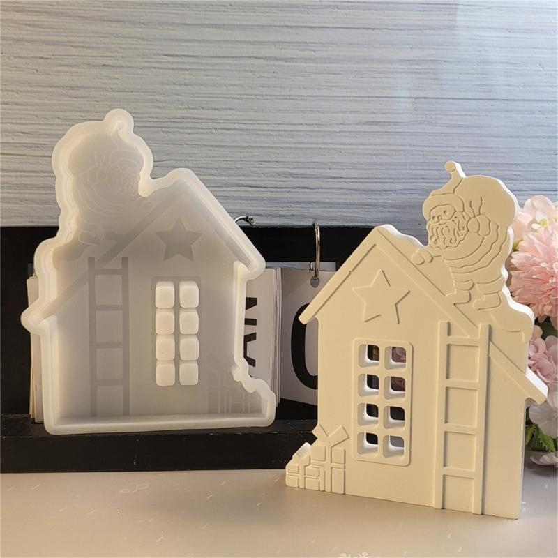Christmas House Resin Silicone Molds Silicones Concrete Cement Moulds Christmas House Silicone Molds for Epoxy Resin