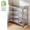 Beifu 4-Tier Carbon Steel Kitchen Storage Rack with Baskets