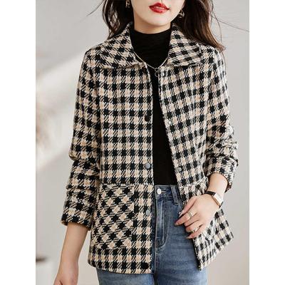 Autumn Plaid Jacket: Stylish 2024 Spring/Fall Suit for Middle-Aged & Elderly Women