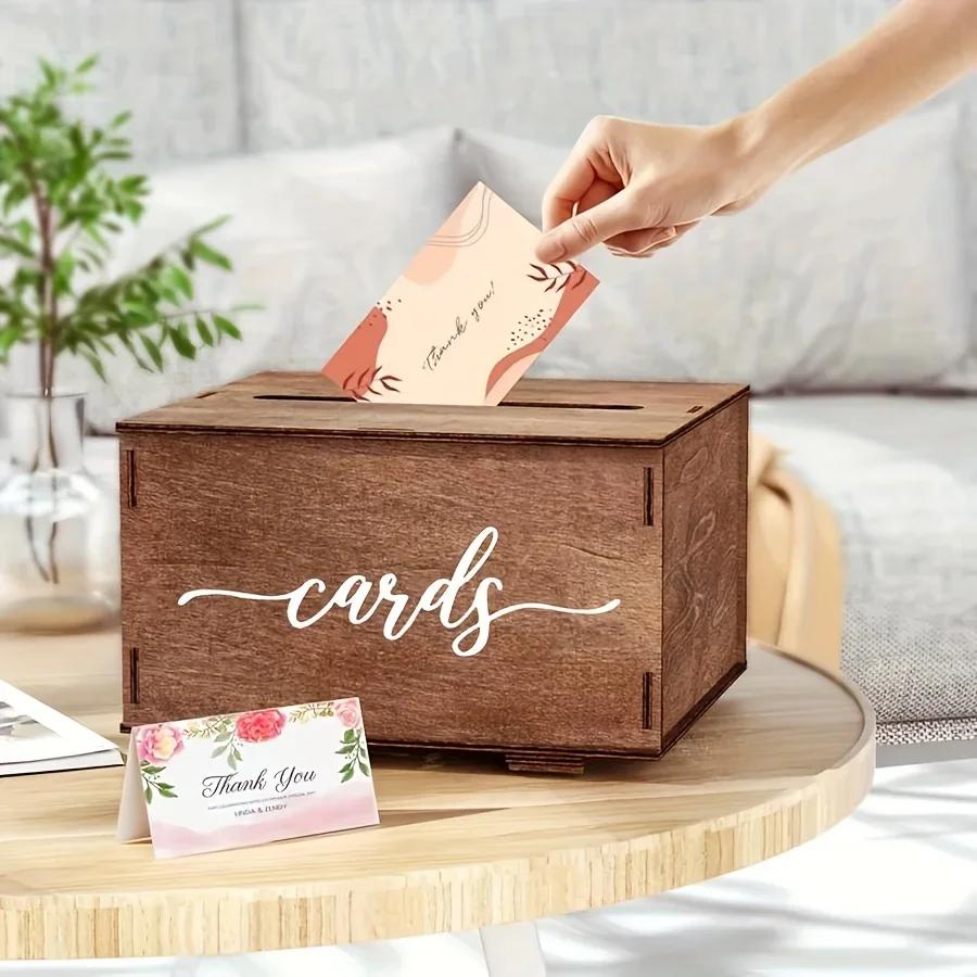 Wooden Party Card Box - Used for Wedding Banquet Invitation Card Storage Box Valentine's Day Mother's Day Card Storage