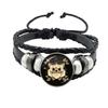 2022 Creative Painting Animal Leaf Fox Wolf Cat Owl Koala Rabbit Deer Round Glass Dome Bracelet Handmade DIY Gift