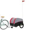VidaXL Bicycle Trailer, Transport Cart with Safety Flag, Bicycle Stroller with Wheels and Hitch, 94146
