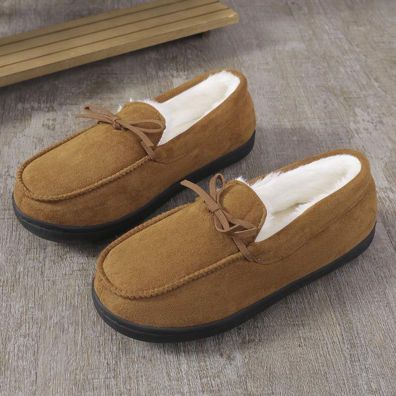 Cross-border Mao Mao slippers women's warm casual Doudou shoes women's bow round head all-inclusive home wear cotton shoes