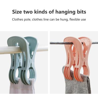 4 Stück/Set Clips Kunststoff Verdicken Große Feder Rutschfest Gezahnte Kante Hohe Reibung Kleiderklammer für Zuhause
