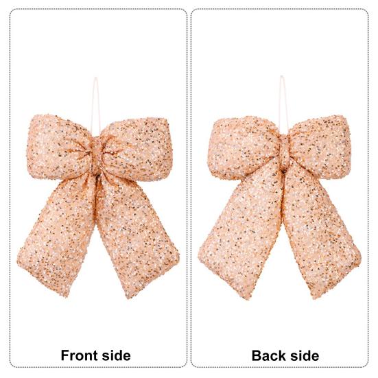 Christmas Bowknot Sparkling Sequins Decor Twist Tie Velvet Bows Xmas Tree Wreaths Garland Gift Wrapping Wedding Decor