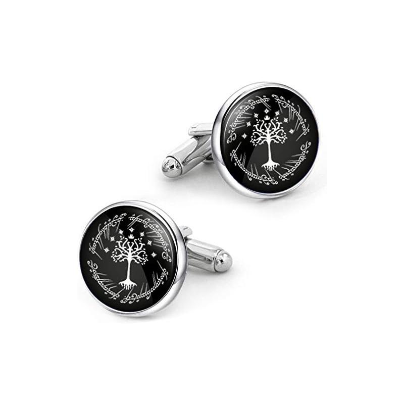 

Новые популярные запонки с белым деревом Гондора Lord Of The R, запонки со стеклянным куполом, фото манжеты, подарки для мужчин