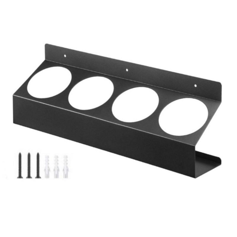 

Professional Wall Mount Storage Shelf 4 Capacity Aerosol Can Holder Metal Sprays Bottle Rack for Garage and Workspaces 1