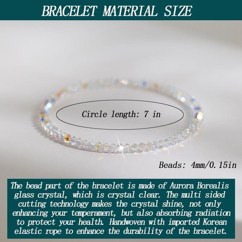 1 Pcs Aurora Crystals Stretch Beaded Bracelets for Women Trendy, Mother's Day Gifts for Her Jewelry