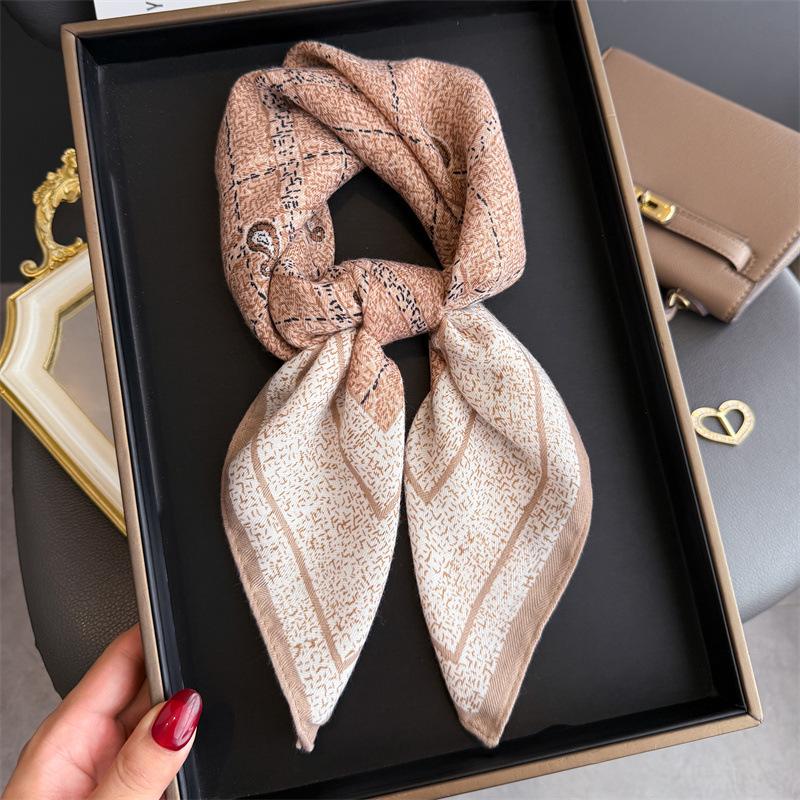 New Cashew Print Female Neck Scarf Cotton Linen Feeling Women Hair Scarves Foulard Head Band Shawls Wraps Neckerchief Bandana