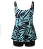 New Large-size Printed Large-size Split Flat-angle Tankini Suit Swimsuit for Women