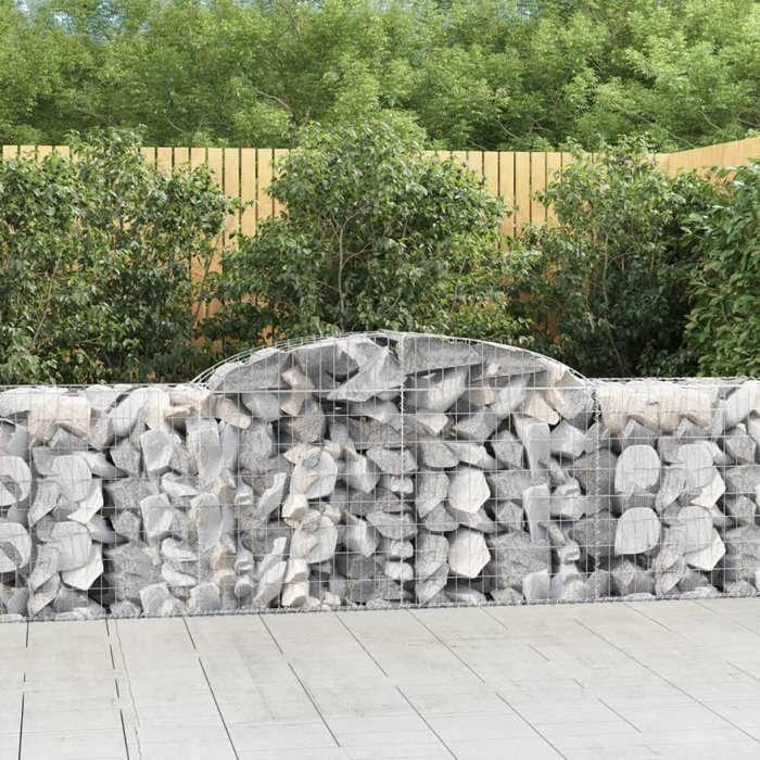 VidaXL Arched Gabion Baskets 4 Pcs 300x50x80/100 Cm Galvanized Iron, Gabion, Gabion Cage, Gabion Wall Basket, Wall 3146685