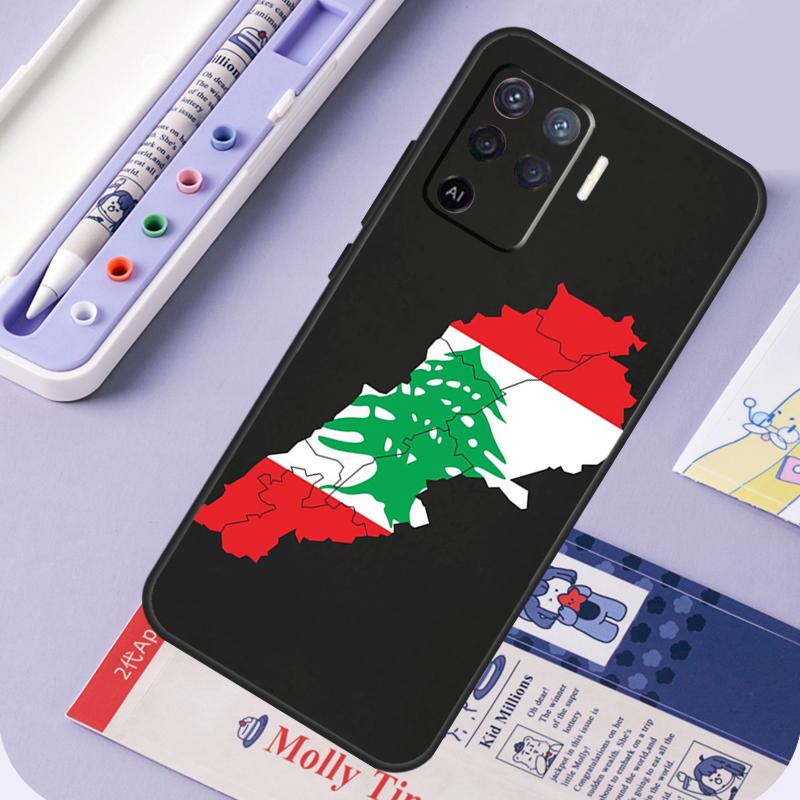 Lebanon Flag Map For Oppo A96 A76 A16 A94 A74 A54 A15 A18 A38 A58 A78 A98 A40 A60 A80 A57 A17 A77 A5 Pro Case
