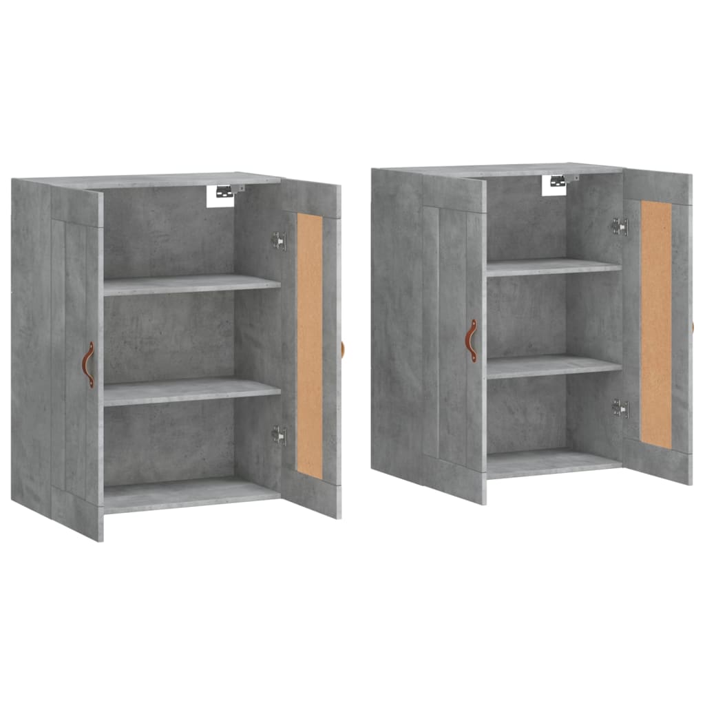 Wall Cabinets 2 pcs Concrete Grey Wood Based Material