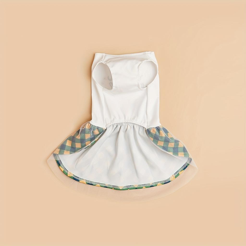 Dog Dress Girl Dog Sleeveless  Clothes Plaid Pet Apparel Doggie Pink Bowknot Cat Clothing Puppy Dresses  Attire Spring Summer