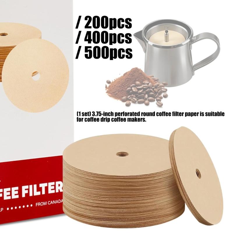 3.75Inch Round Coffee Filter Paper for Percolators Disposable Natural Unbleached Coffee Filters Disc Home Office Use