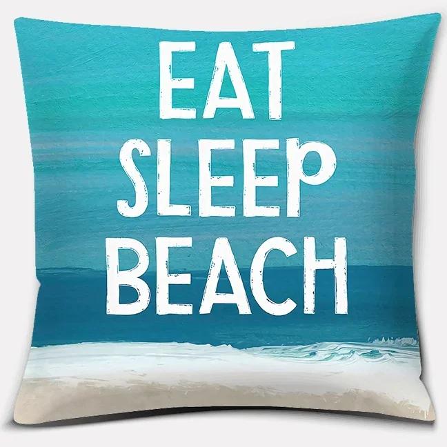 

Масляная живопись Пляжная серия Подушка Подарок Украшение для дома и офиса Спальня Диван Автомобильная наволочка 66x66cm