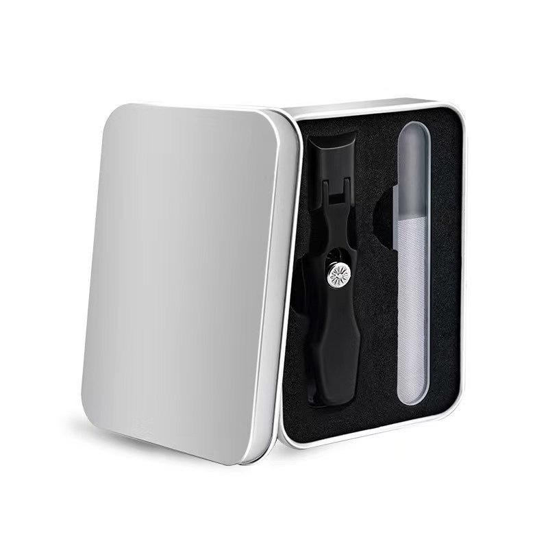 Anti-Splash Stainless Steel Nail Clippers, Large Opening for Thick Nails, Portable Gray Single Set.