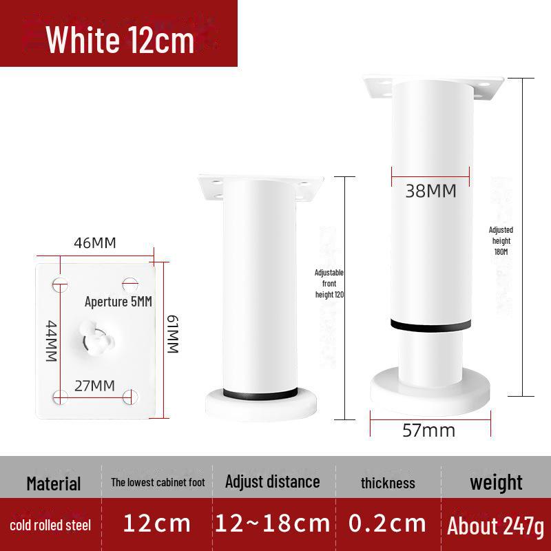 Adjustable Telescopic Sofa & Table Legs - Round Height-Adjustable Cabinet, Coffee Table, & TV Stand Support.