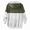 Men's Personalized Casual Printing Long Sleeve Zipper Sweater Thick Cotton Suit Winter
