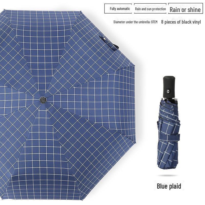 Pánský retro černý skládací slunečník – Unisex, vzor novin.