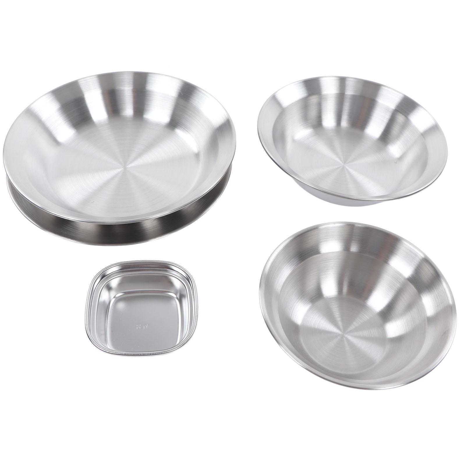 

12pcs Tableware Set Barbecue Large and Small Bowls Camping Deep and Shallow Plate with Fruit Knife for Picnics