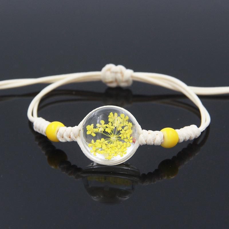Starry Sky Dried Flower Glass Bracelet for Girlfriends, Couples & Students