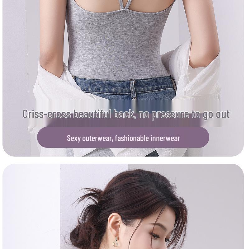 Damski Seksowny Top Kamizelka Plus Size z Wkładkami na Biust - Wszechstronna Bielizna Wewnętrzna i Odzież Wierzchnia