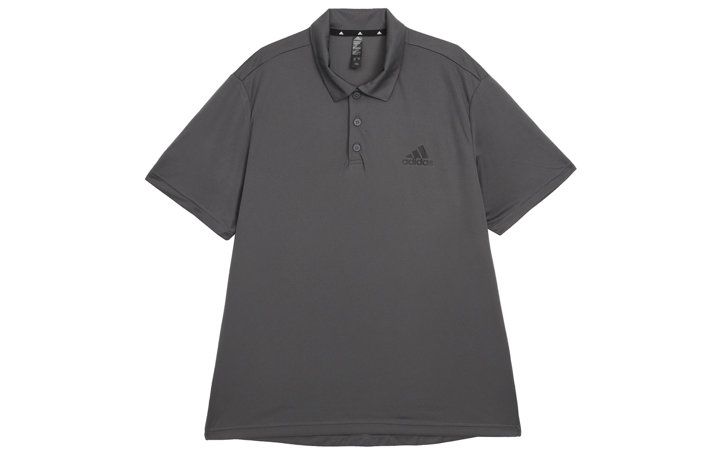 Adidas Polo Shirts Men s Gray Polo Collar Moderate Straight Fit H30285 XXL