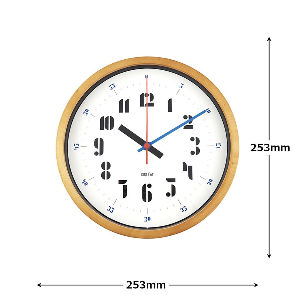 El Commune Bauhaus Fonts Wall Clock Joschmi Blue WCL-003
