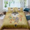 Wolf Dreamcatcher Duvet Cover Set Full Size Indian Dreamcatcher Animal 3D Bedding Set Exotic Style Bohemia Comforter/Quilt Cover
