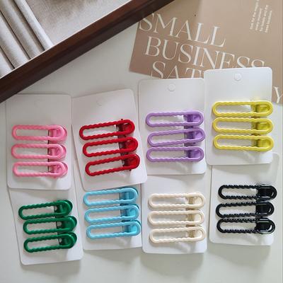3pc Fashion Colorful Alloy Hair Side Clips for Women Girls Kids Child Hairpin Gift Hair Accessories Headwear Ornament