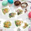 6pcs Easter Diamond Painting Greeting Cards DIY Diamond Painting Gift Card Diamond Art Greeting Cards Arts Crafts for Easter