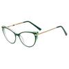 Hot-selling women's large frame cat eye transparent glasses frame retro European and American two-color tr anti-blue flat mirror