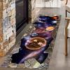 Pond Koi Throw Carpet Runner for Entrance, Summer Lotus Leaf Lotus Water Ripple Indoor Rug, Anti-Slip Absorbent Mat for Hallway
