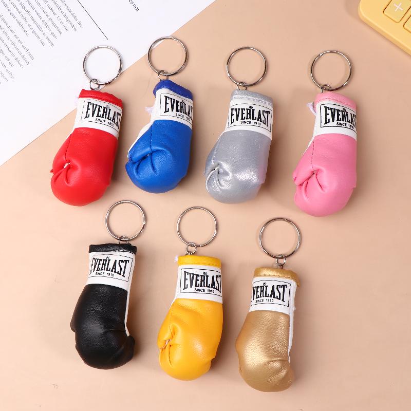 Leather Boxing Gloves Keychain Boxing Fan Gift Backpack Key Accessories Hanging Pendant Exquisite Gift