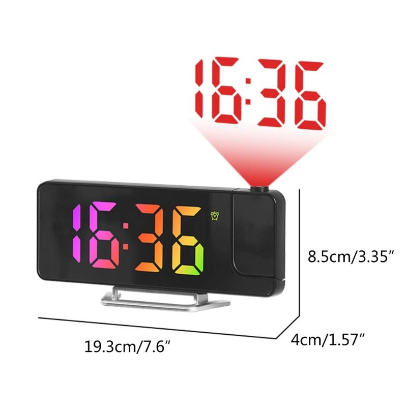 180° Rotation Digital Projections Alarm Clock Night Power-off Memory Table Clock 12H/24H Bedroom Electronic Clock