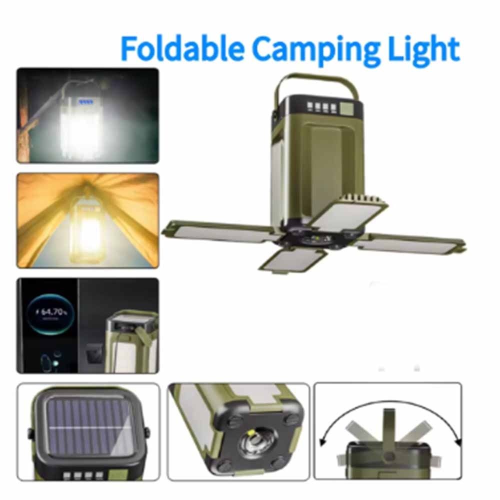 Large Capacity Camping Lantern Solar Charging Hanging Tent Light  Portable Lighting