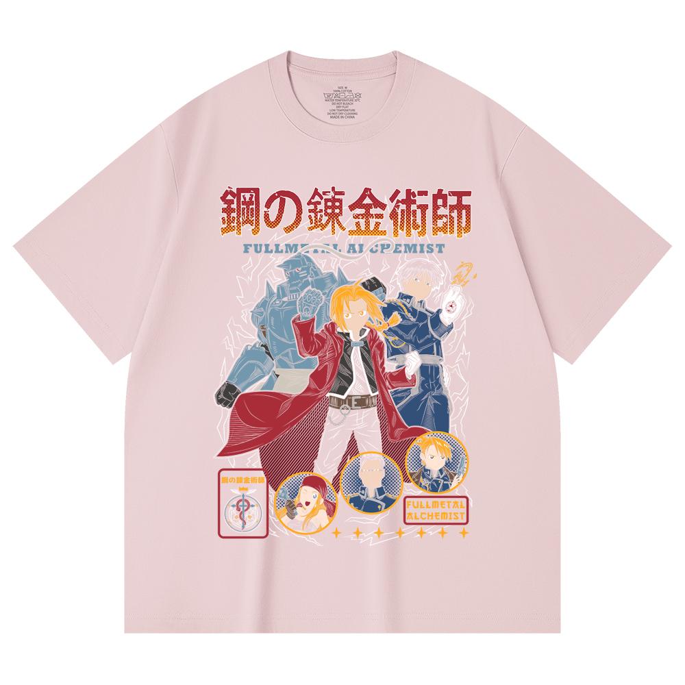 230 Gsm 100% Cotton Fullmetal Alchemist V2 Print Unisex Heavy Cotton T Shirt