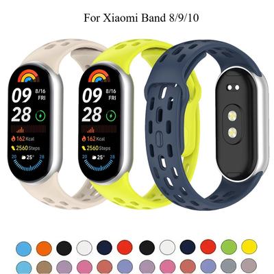 Silicone Watch Strap for Xiaomi Mi Band 8 9 10 NFC Accessories Sport Bracelet Wristband Belt Pulseira Correa Miband Mi Band 10
