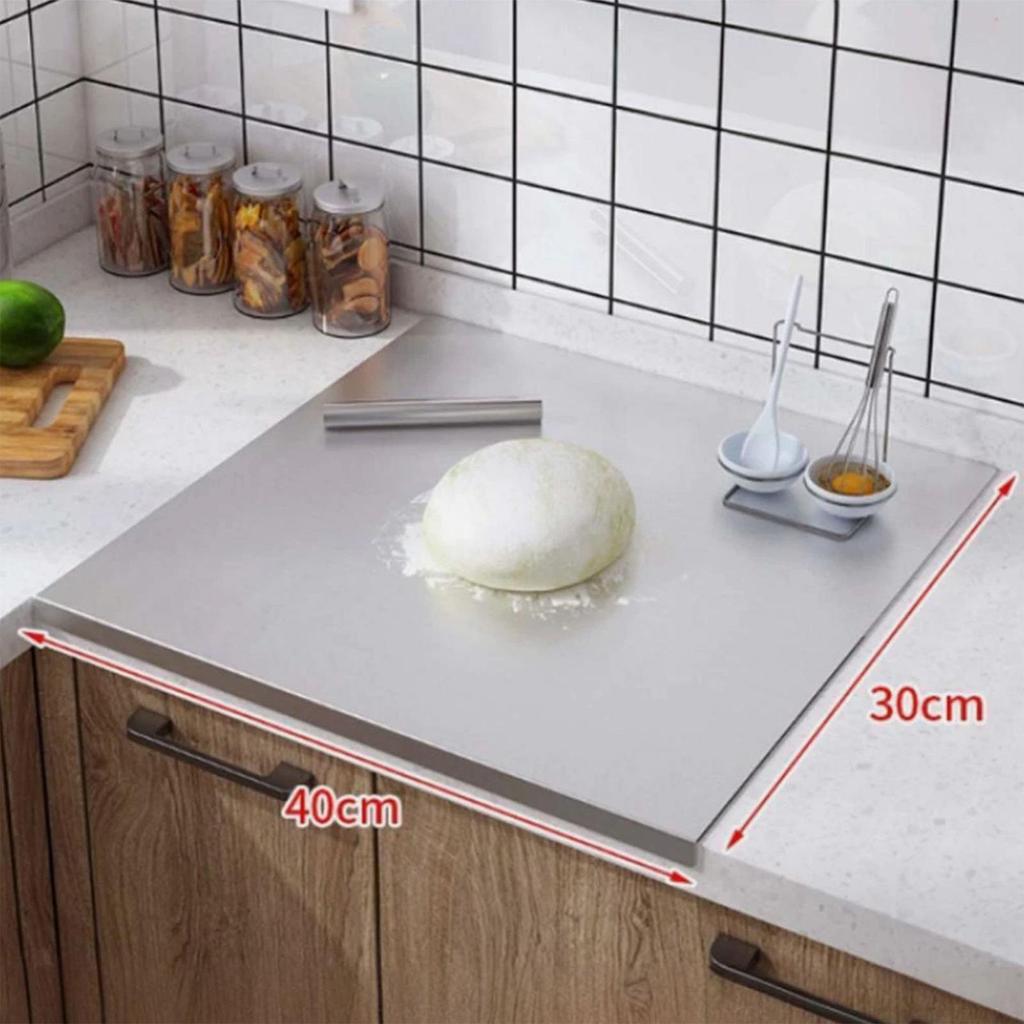 Stainless Steel Chopping Boards Nonstick Double-Sided Meat Cutting Board Kitchen Tool for Charcuterie Vegetable Baking Meal Prep
