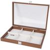 Retro Jewelry Display Tray Decorative Soft Lining Sunglasses Display Holder Visible with Compartments Jewelry Box
