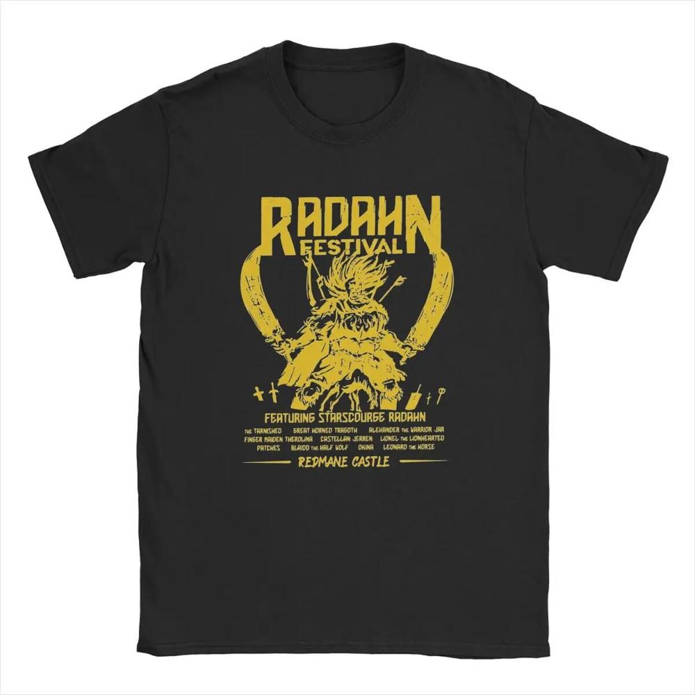 Men T-Shirts Elden Radahn Rings Game Festival Casual 100% Cotton Tees Short Slee Unisex T-Shirt S