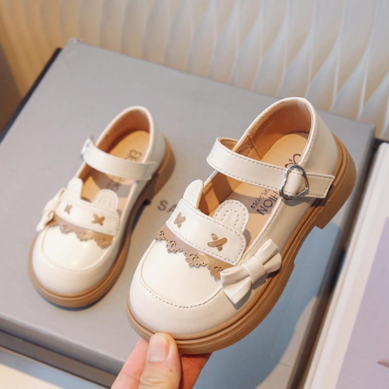 Toddler Shoes Girl Autumn New Lolita Fashion Children Leather Shoes Patchwork Kids Princess Thick Soled Bowknot Mary Jane Shoes