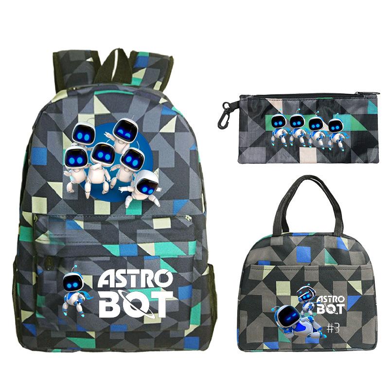 Neues Astro Bot Spiel Merchandise Druck Grund- und Sekundarschule Schultasche Außenhandel Freizeit Kinder Federmäppchen Lunchtasche