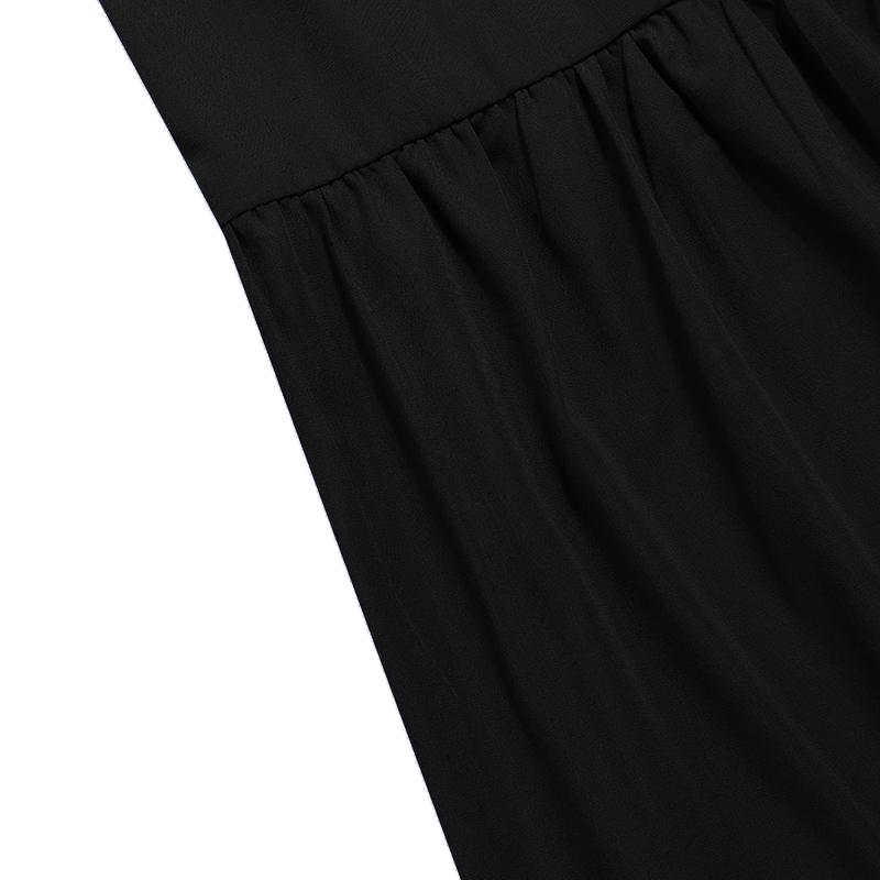 VONDA Summer Women's Ruffled Long Dress Puff Short Sleeve Button Down Solid Color Casual Loose Maxi Dresses Plus Size