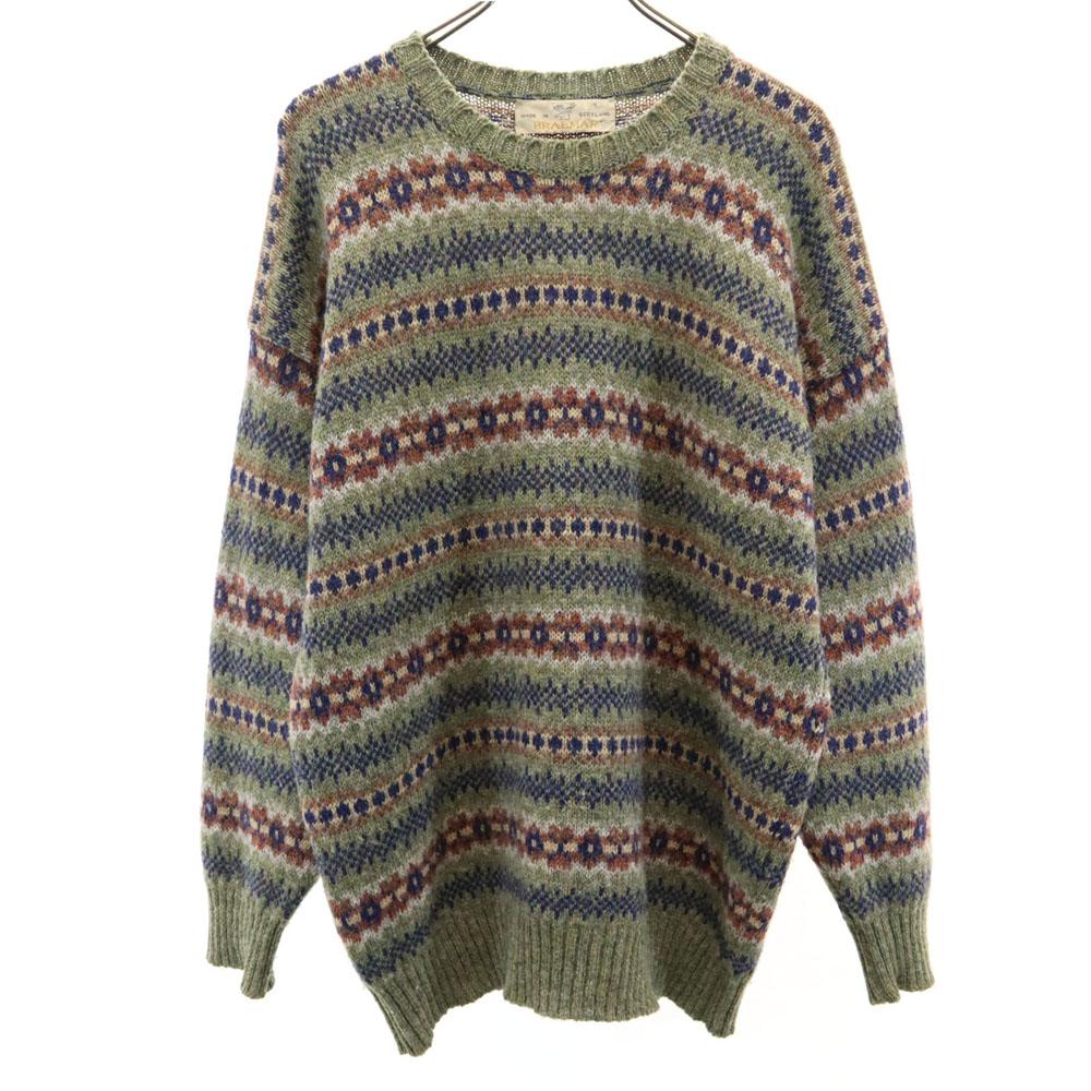 BRAEMAR 80s 90s Made in Scotland Old Overall handle Long sleeve sweater Men's Used