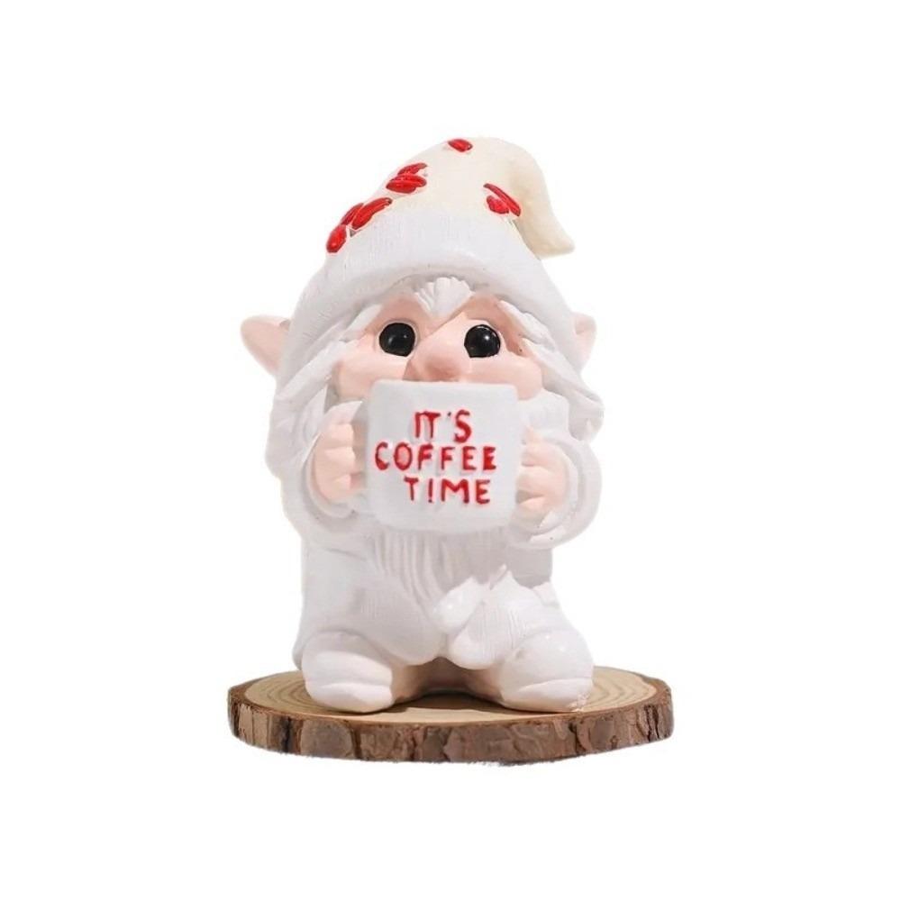1/3PCS Gifts Handmade Coffee Gnome Coffee Theme Resin Dwarf Figurine Christmas Ornament Coffee Mini Desktop Decor