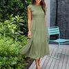 Women Dress Flying Sleeves Large Hem Summer Smocked Tiered Dress Streetwear