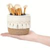 Cosmetic Storage Basket Cotton Woven Makeup Brush Holder Bedroom Decor Organizer Case Desktop Sundries Tidy Box With Tassel